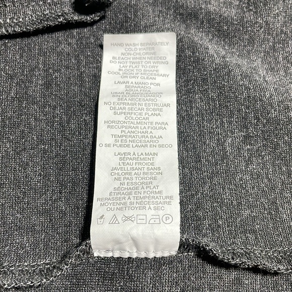 Kensie Grey Asymmetrical Cross-over Collar Long Sleeve Athletic Pockets S #0023 - Picture 9 of 11